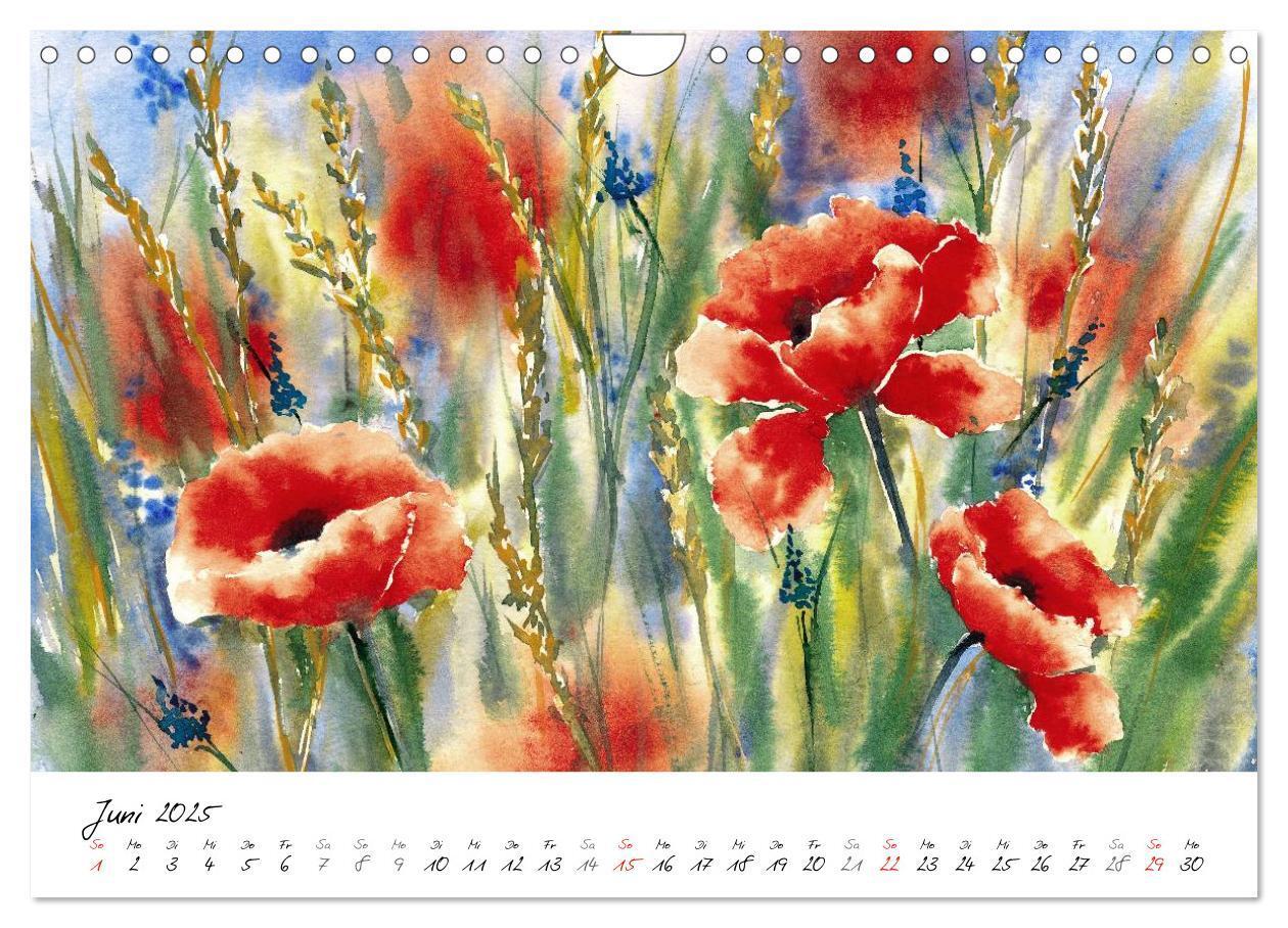 Bild: 9783435502851 | Blumen Blüten Aquarelle (Wandkalender 2025 DIN A4 quer), CALVENDO...