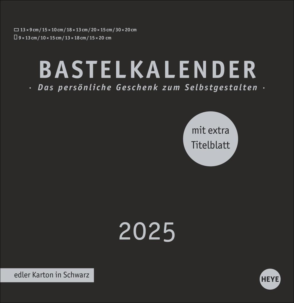 Cover: 9783756407958 | Premium-Bastelkalender schwarz groß 2025 | Kalender | Spiralbindung