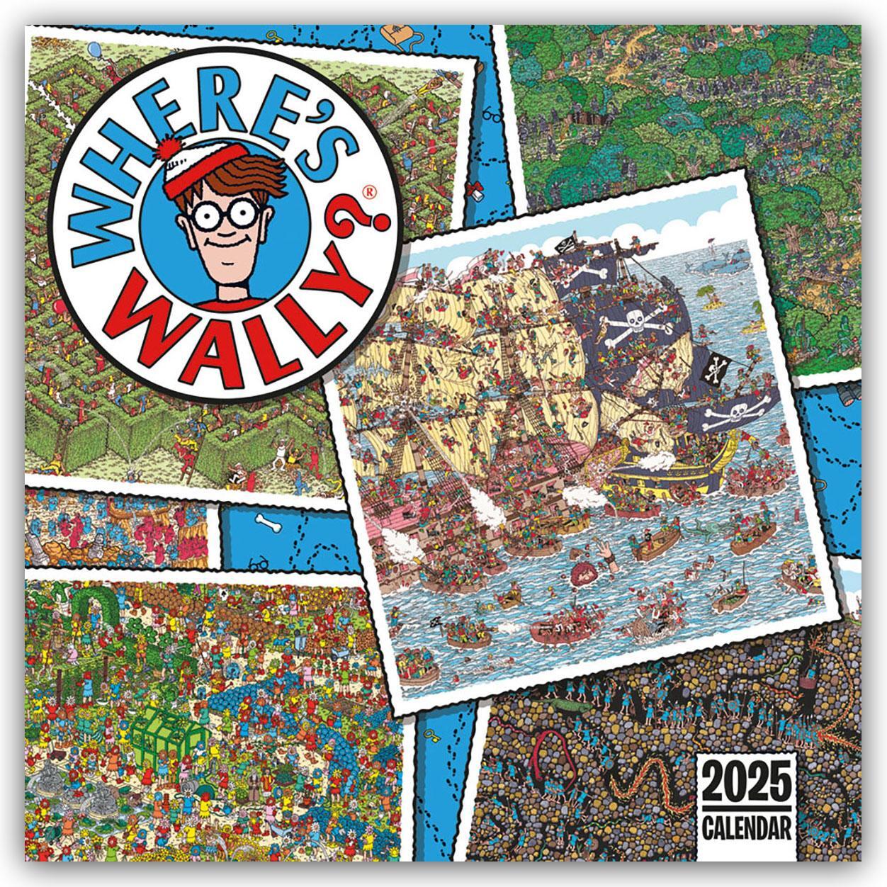 Cover: 9781529843651 | Where's Square Wally Square Wall Calendar 2025 | Carousel Calendars