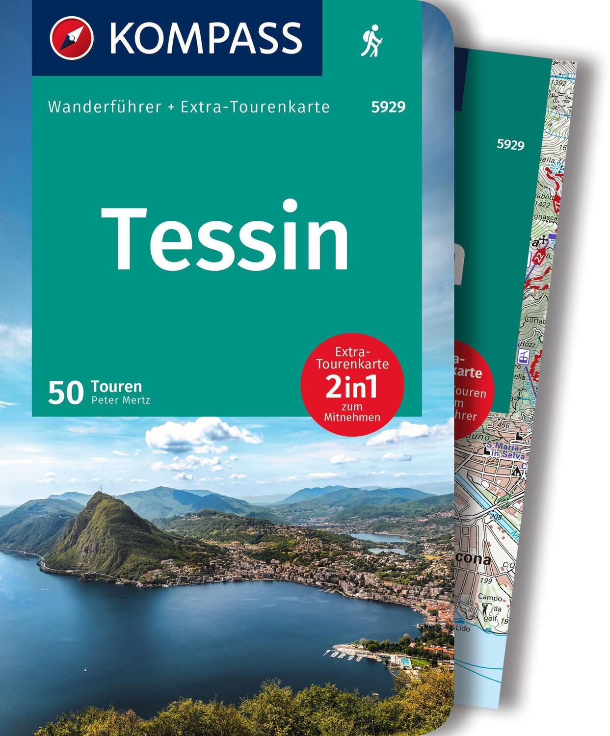 Cover: 9783991213468 | KOMPASS Wanderführer Tessin, 50 Touren mit Extra-Tourenkarte | Mertz