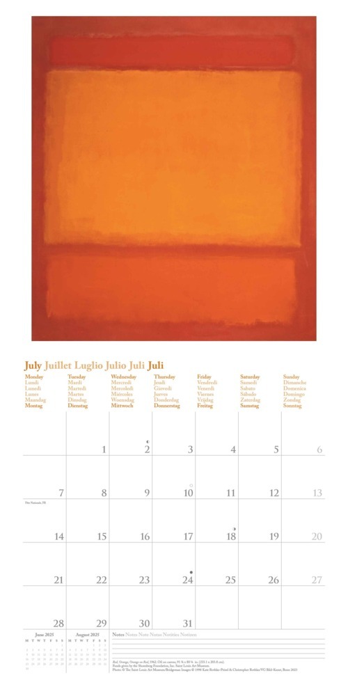 Bild: 4002725994110 | N NEUMANNVERLAGE - Mark Rothko 2025 Broschürenkalender, 30x30cm,...