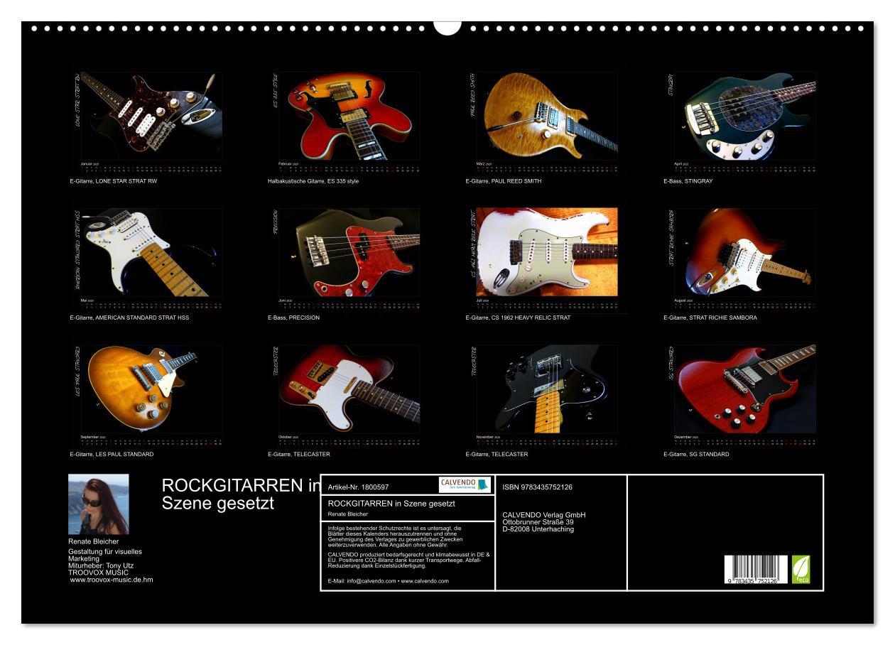 Bild: 9783435752126 | ROCKGITARREN in Szene gesetzt (Wandkalender 2025 DIN A2 quer),...