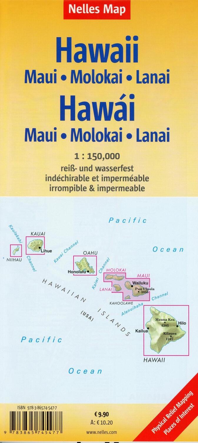 Bild: 9783865745477 | Nelles Map Hawaii: Maui Moloka Lanai 1 : 150 000 | (Land-)Karte | 2016