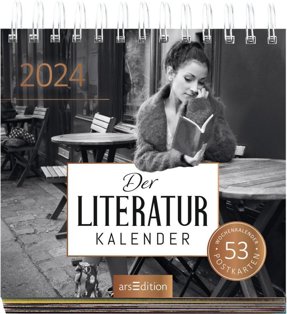Cover: 4014489130147 | Postkartenkalender Der Literaturkalender 2024 | Kalender | 108 S.