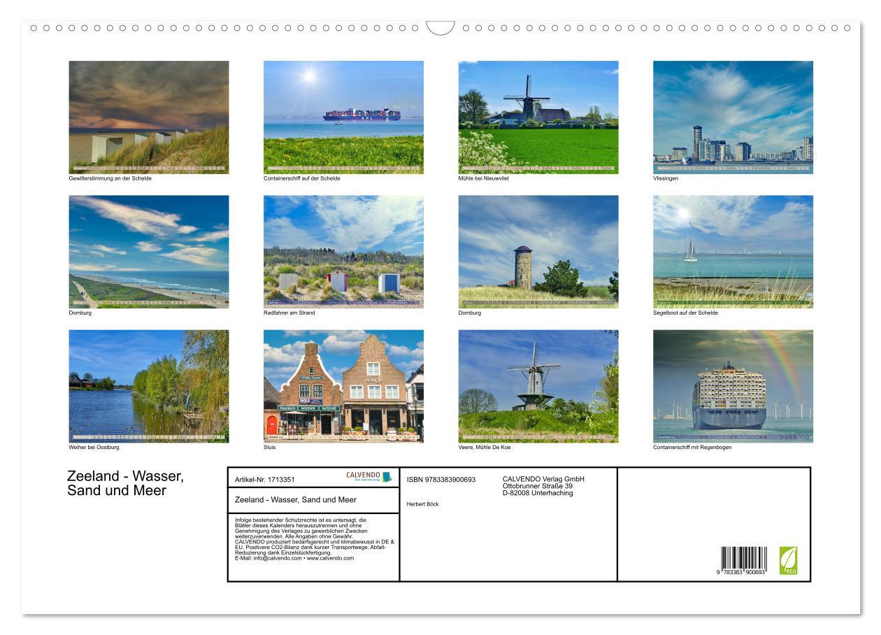 Bild: 9783383900693 | Zeeland - Wasser, Sand und Meer (Wandkalender 2025 DIN A2 quer),...