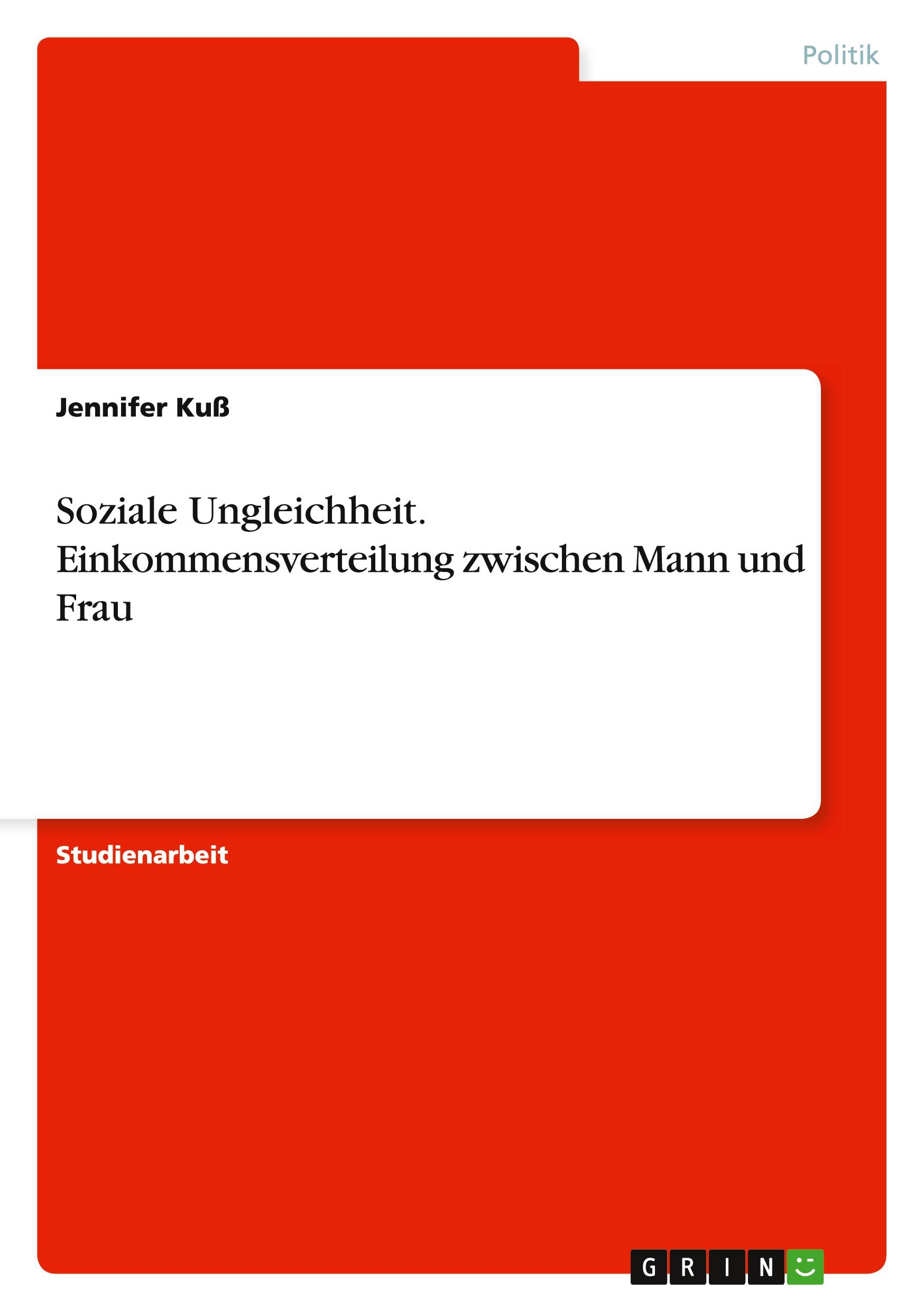 Cover: 9783656923398 | Soziale Ungleichheit. Einkommensverteilung zwischen Mann und Frau