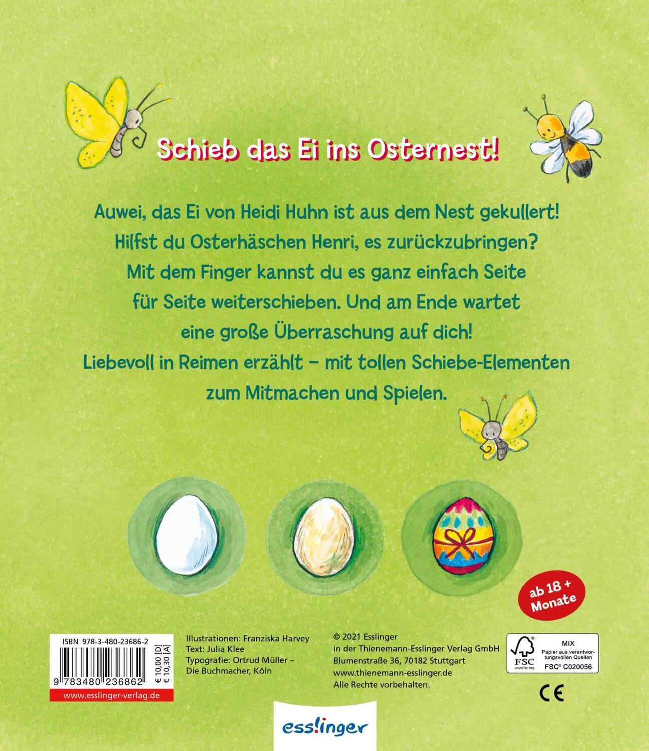 Rückseite: 9783480236862 | Ei, Ei, Ei, was kullert da? | Julia Klee | Buch | 12 S. | Deutsch