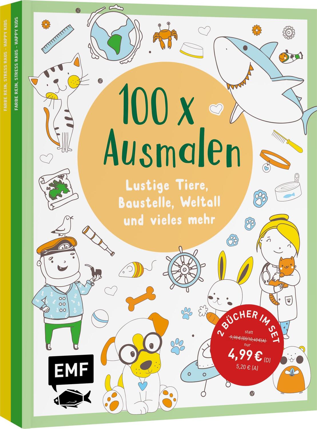 Cover: 9783745922578 | 100 x Ausmalen - 2 Ausmal-Bücher im Bundle | Taschenbuch | 128 S.