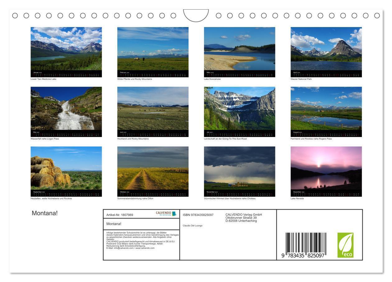 Bild: 9783435825097 | Montana! (Wandkalender 2025 DIN A4 quer), CALVENDO Monatskalender