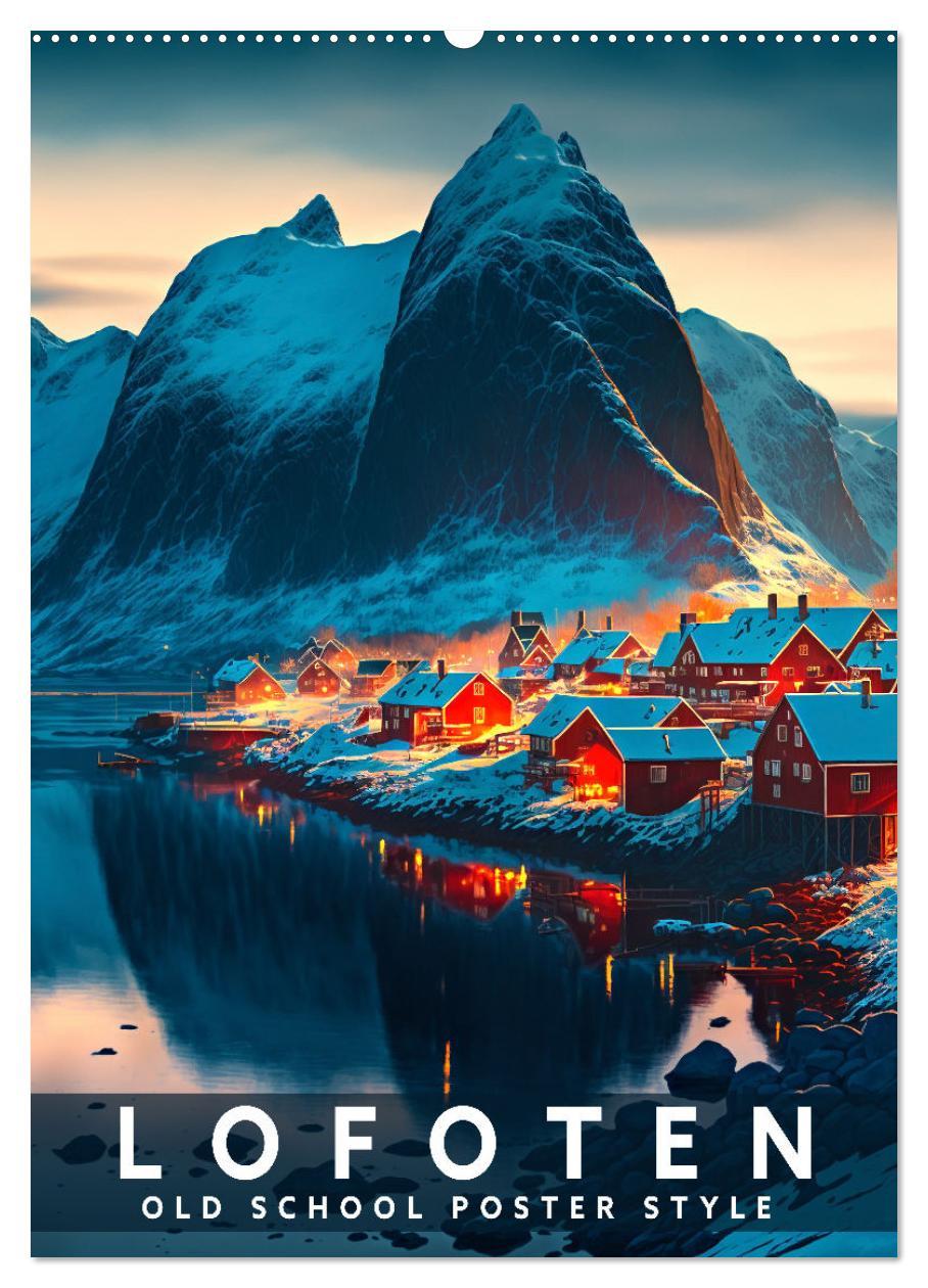 Cover: 9783435885022 | Lofoten - Old School Poster Style (Wandkalender 2025 DIN A2 hoch),...