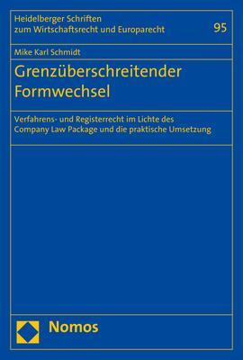 Cover: 9783848778133 | Grenzüberschreitender Formwechsel | Mike Karl Schmidt | Taschenbuch