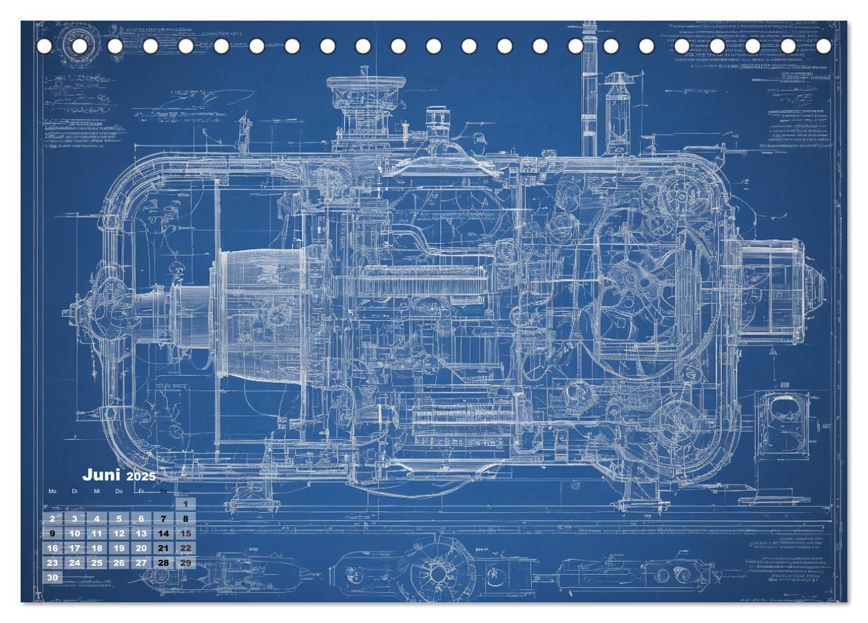 Bild: 9783383806056 | Steampunk - Blaupausen (Tischkalender 2025 DIN A5 quer), CALVENDO...