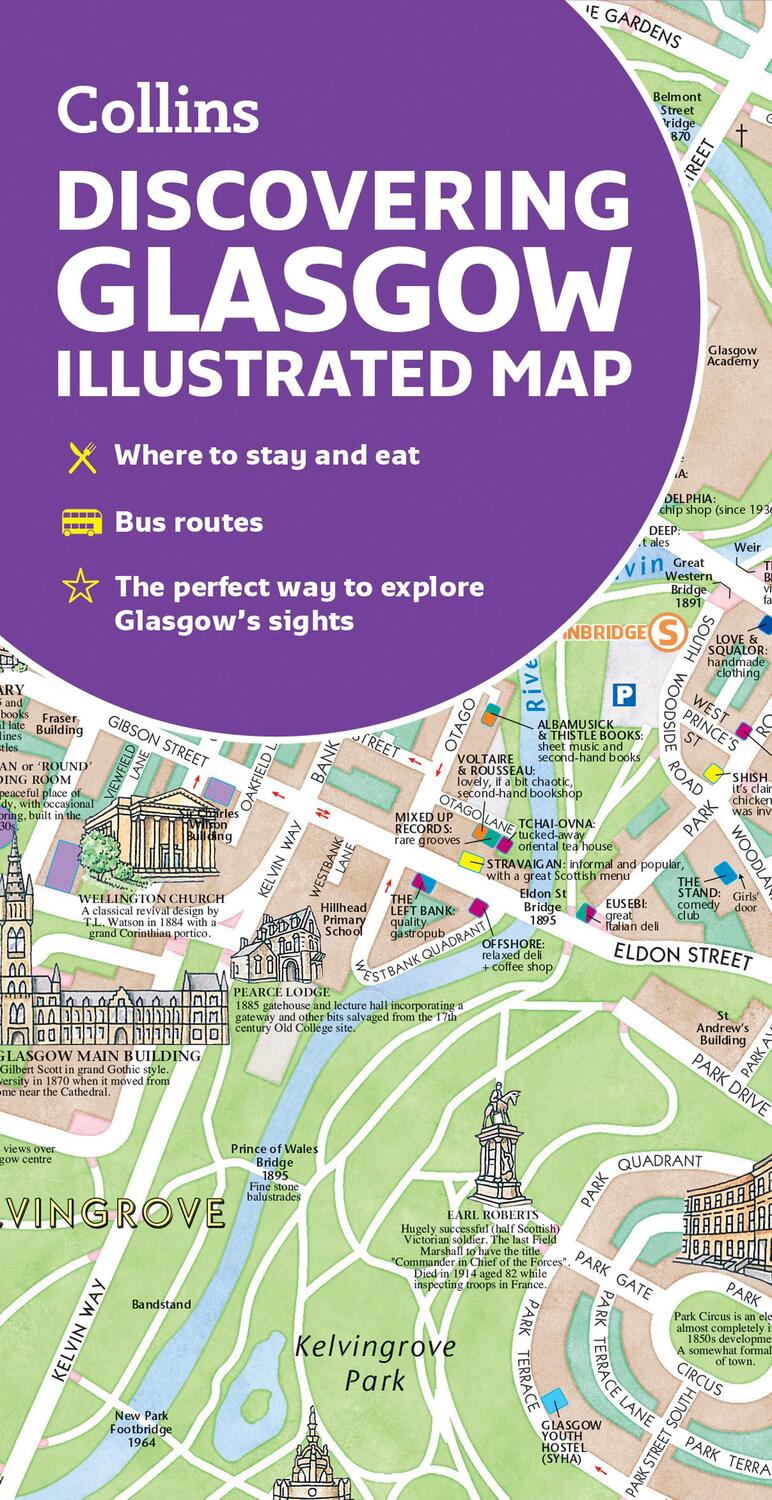 Cover: 9780008602901 | Discovering Glasgow Illustrated Map | Ideal for Exploring | Englisch