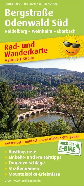 Cover: 9783747307397 | PublicPress Rad- und Wanderkarte Bergstraße-Odenwald Süd | Deutsch