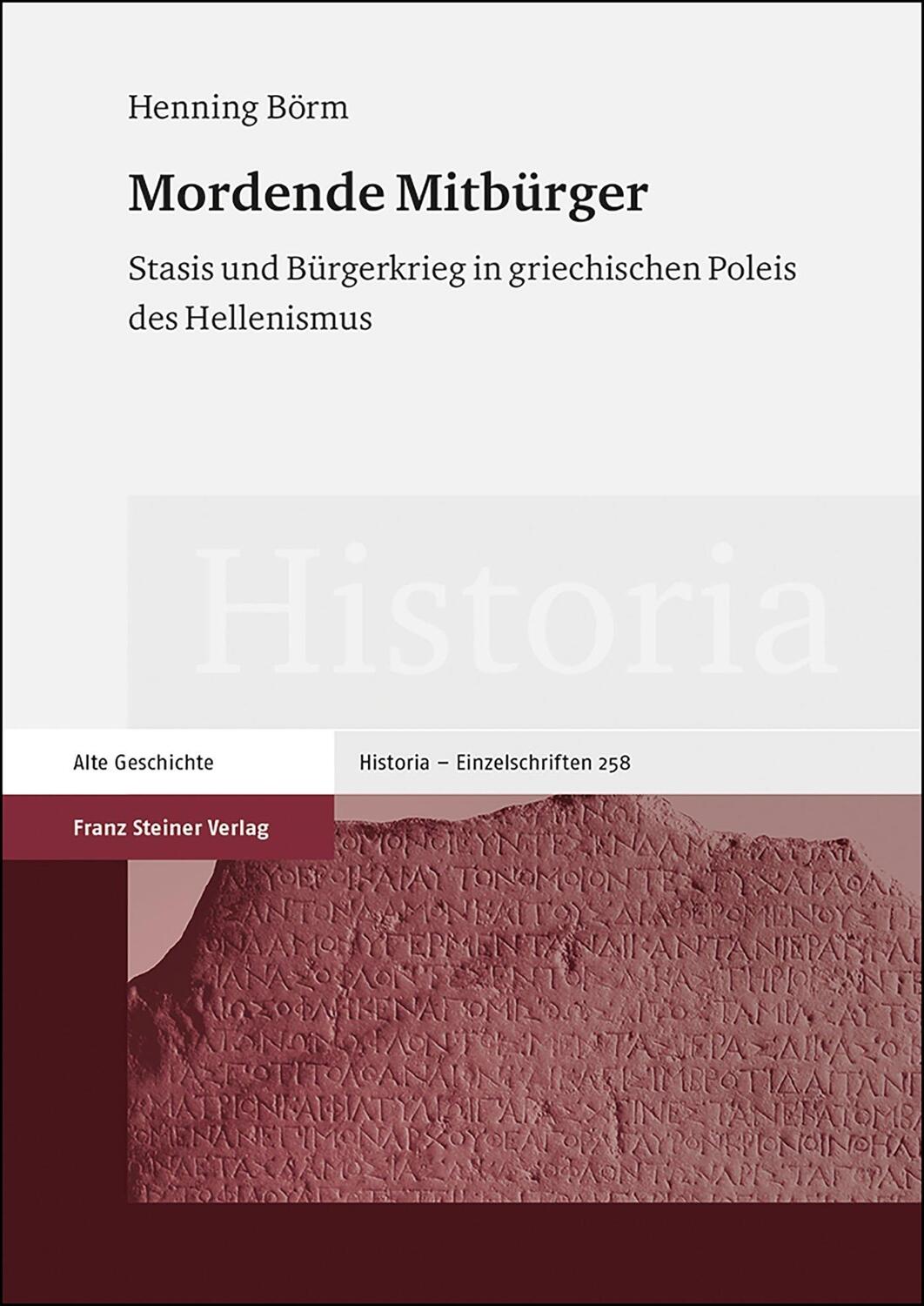 Cover: 9783515123112 | Mordende Mitbürger | Henning Börm | Buch | Historia - Einzelschriften