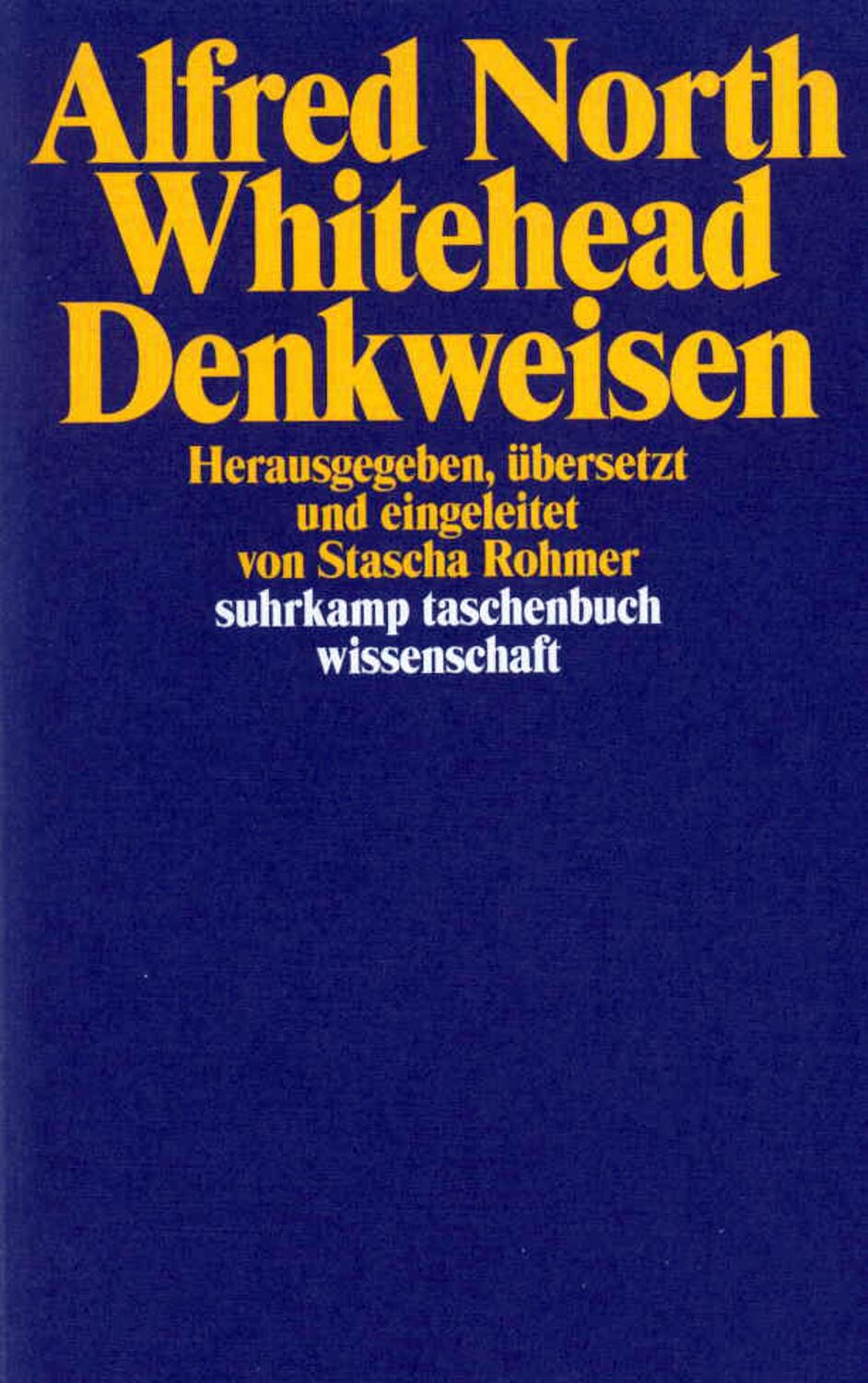 Cover: 9783518291320 | Denkweisen | Alfred North Whitehead | Taschenbuch | Deutsch | 2001