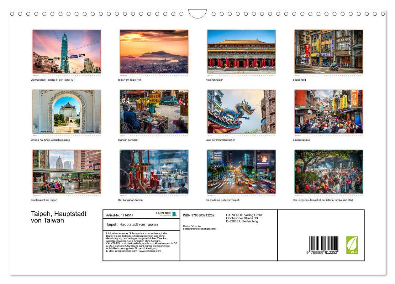 Bild: 9783383912252 | Taipeh, Hauptstadt von Taiwan (Wandkalender 2025 DIN A3 quer),...