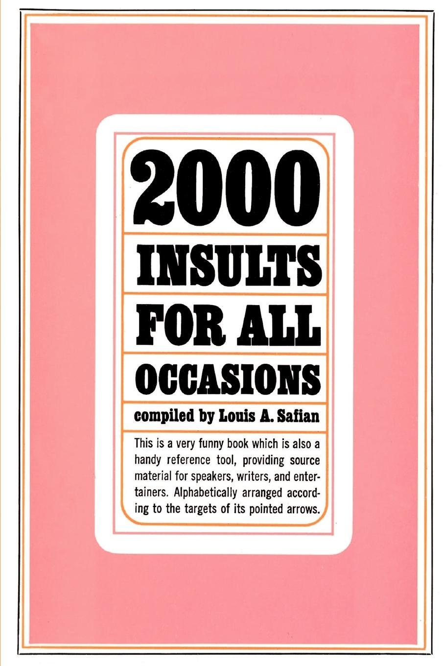 Cover: 9780806500393 | 2000 Insults for All Occasions | Louis A. Safian | Taschenbuch | 1976