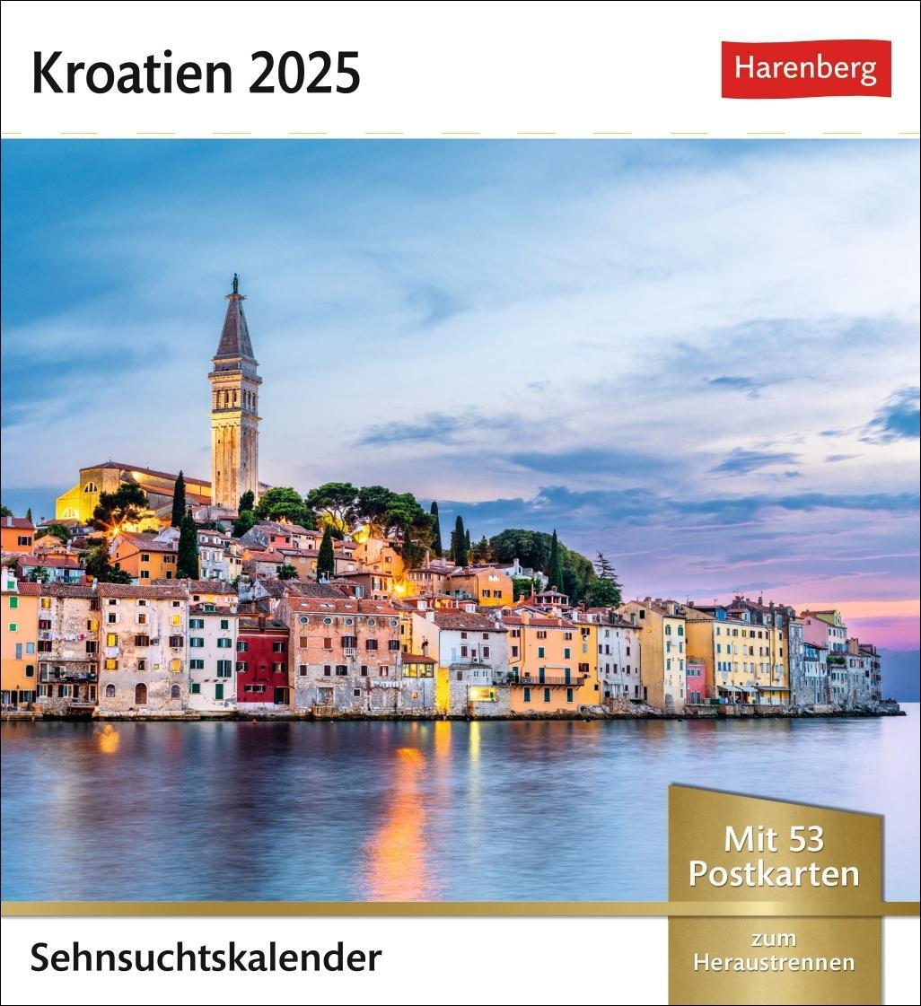 Cover: 9783840035326 | Kroatien Sehnsuchtskalender 2025 - Wochenkalender mit 53 Postkarten