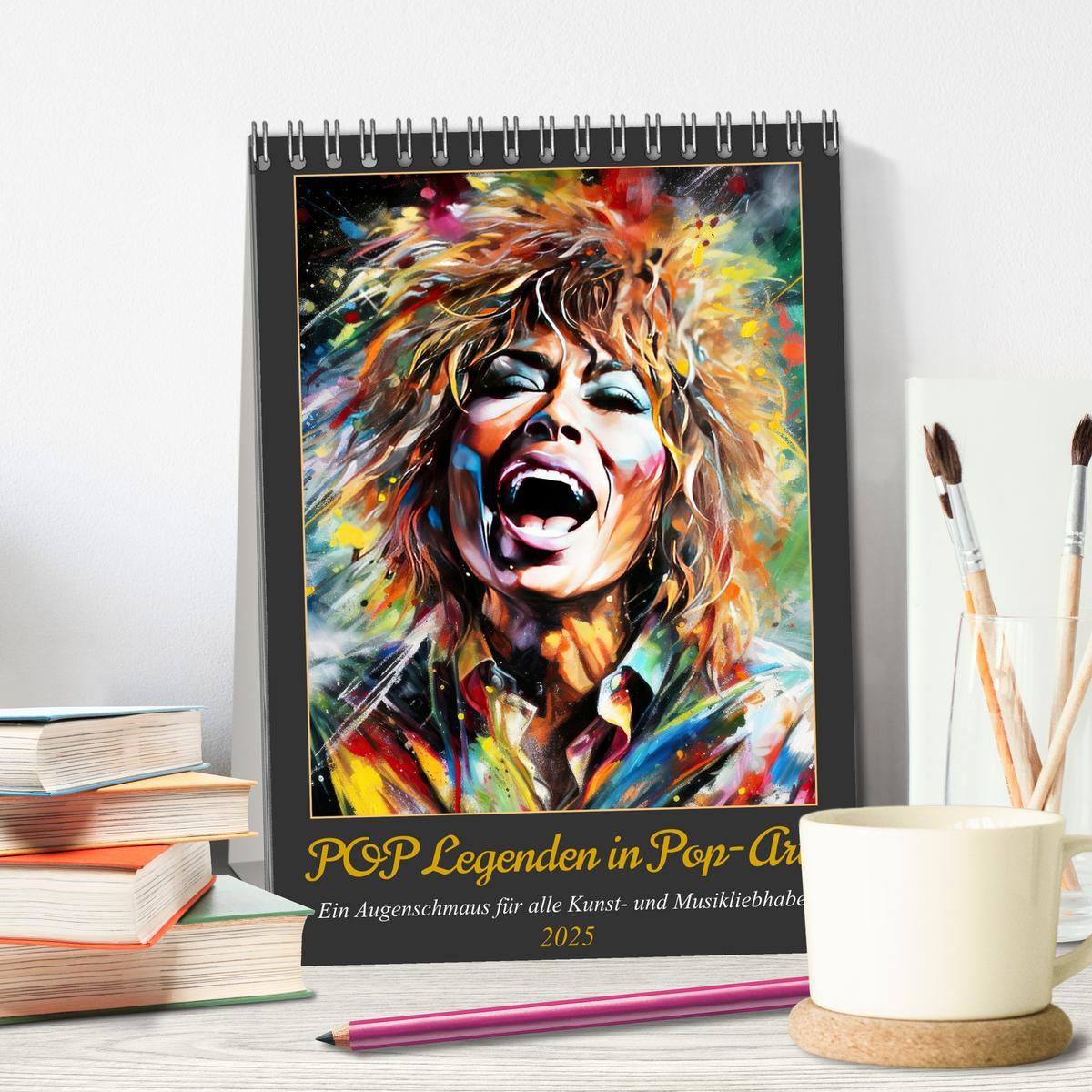 Bild: 9783457130667 | POP Legenden in Pop-Art (Tischkalender 2025 DIN A5 hoch), CALVENDO...