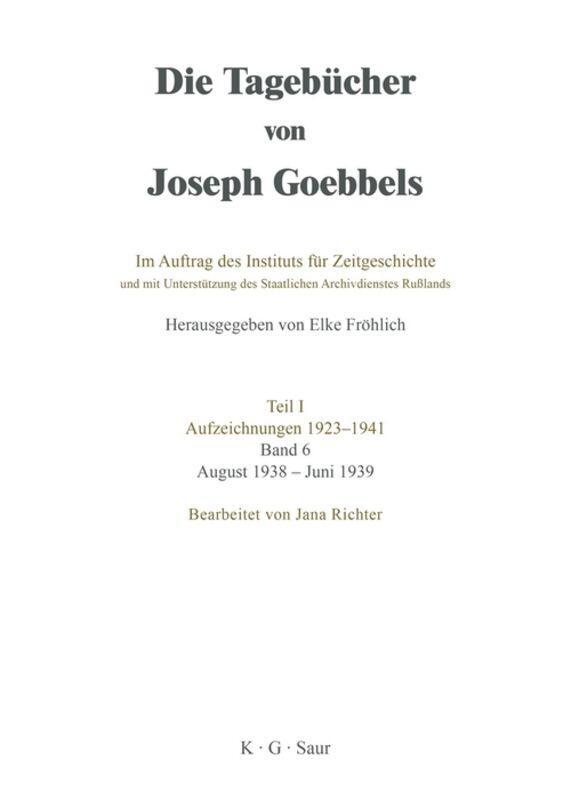 Cover: 9783598237362 | August 1938 - Juni 1939 | Jana Richter | Buch | Deutsch | 1998