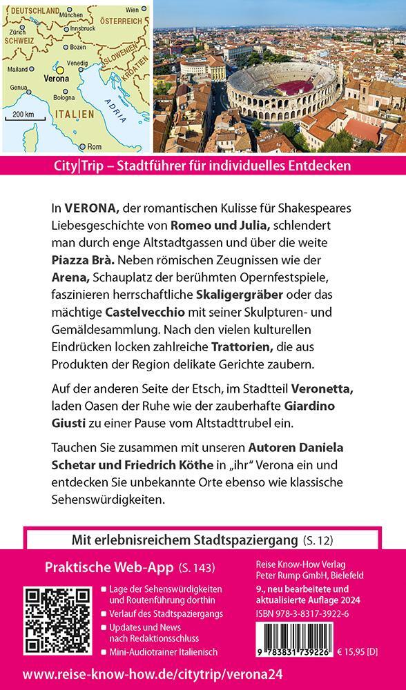 Rückseite: 9783831739226 | Reise Know-How CityTrip Verona | Friedrich Köthe (u. a.) | Taschenbuch