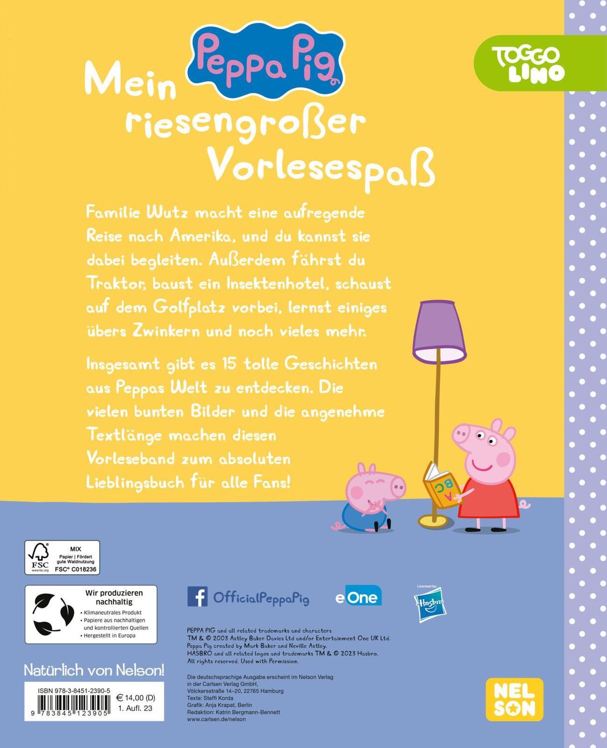 Rückseite: 9783845123905 | Peppa Pig: Mein riesengroßer Vorlesespaß | Buch | Peppa Pig | Deutsch