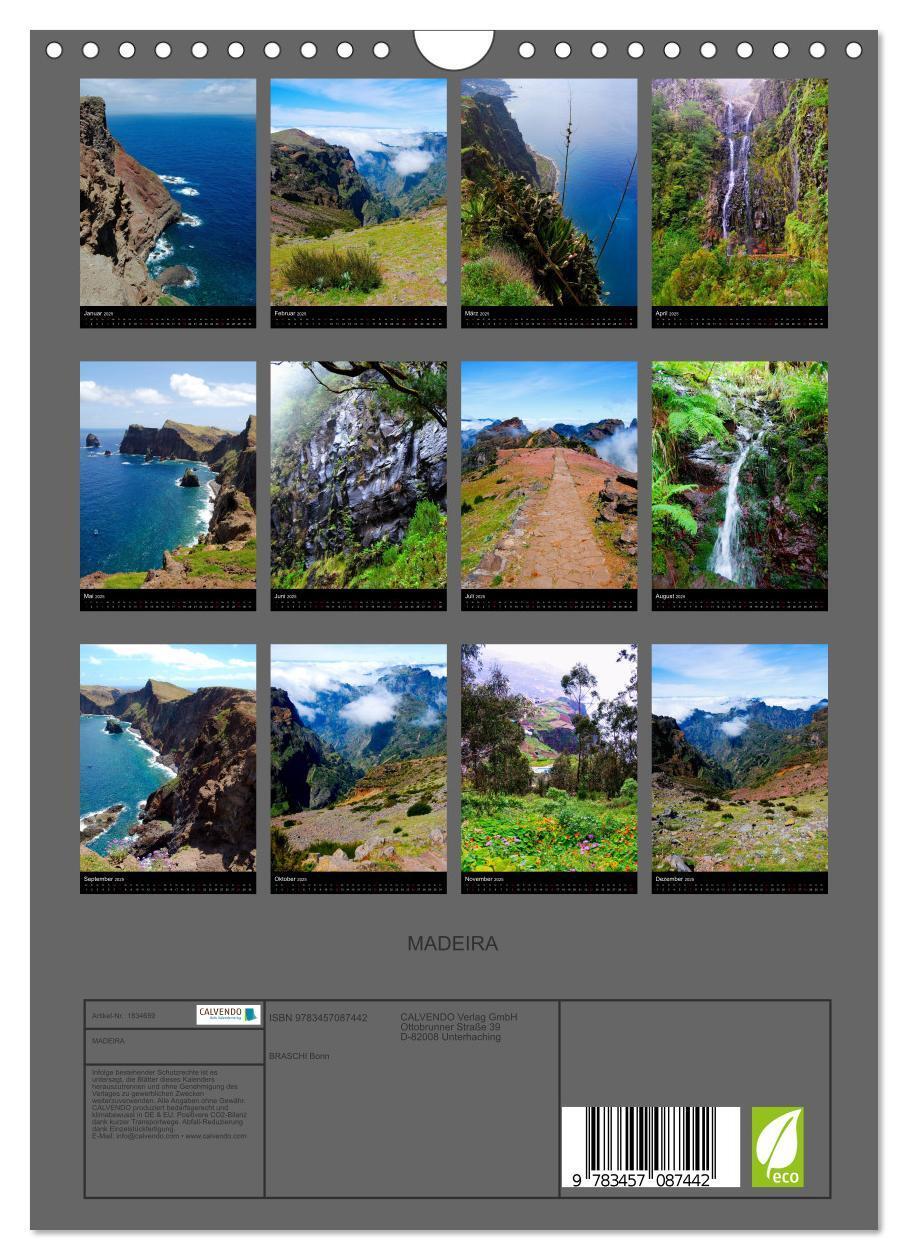 Bild: 9783457087442 | MADEIRA (Wandkalender 2025 DIN A4 hoch), CALVENDO Monatskalender