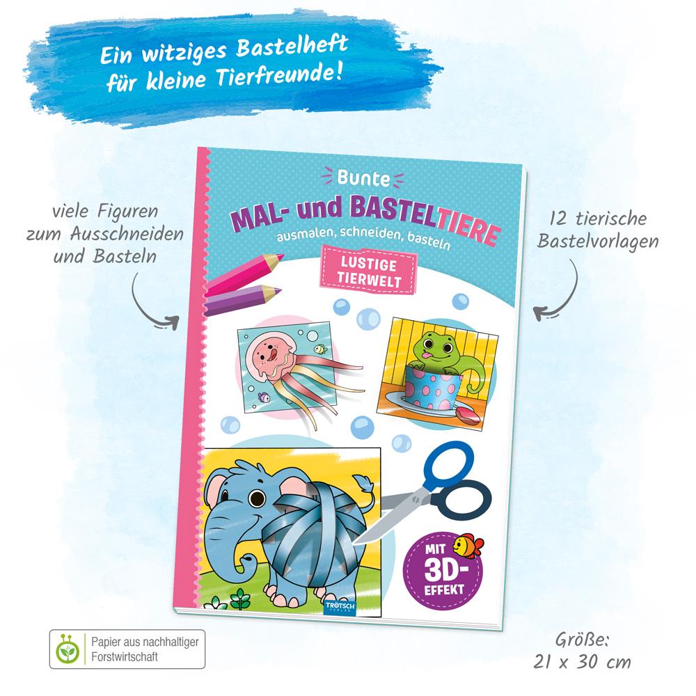 Bild: 9783988021335 | Trötsch Malbuch Bastelbuch Bunte Mal- und Basteltiere Lustige Tierwelt