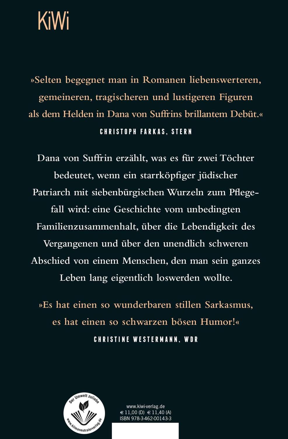 Rückseite: 9783462001433 | Otto | Roman | Dana von Suffrin | Taschenbuch | 229 S. | Deutsch