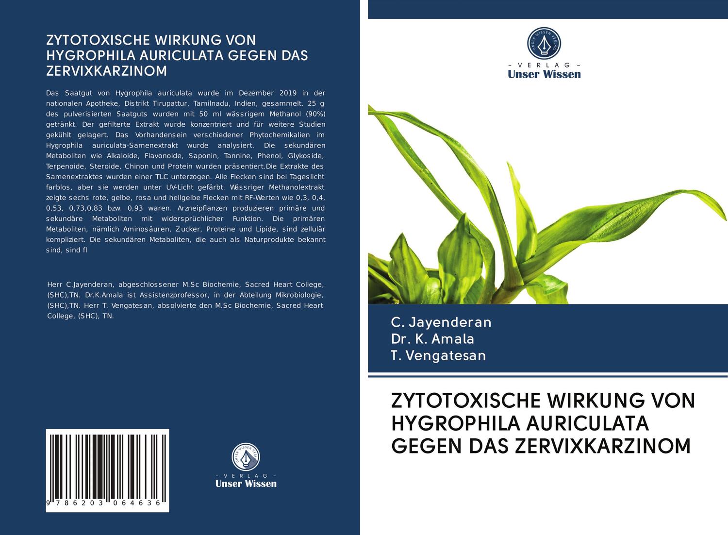 Cover: 9786203064636 | ZYTOTOXISCHE WIRKUNG VON HYGROPHILA AURICULATA GEGEN DAS...