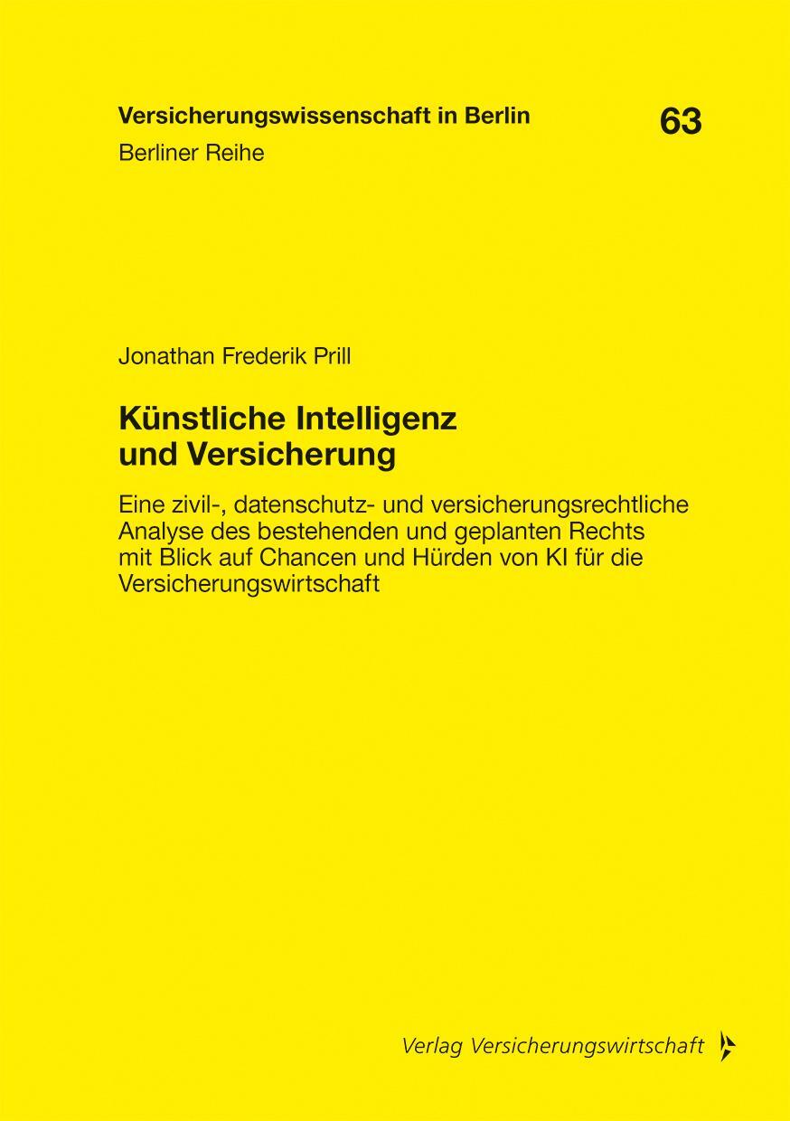 Cover: 9783963294976 | Künstliche Intelligenz und Versicherung | Jonathan Prill | Taschenbuch