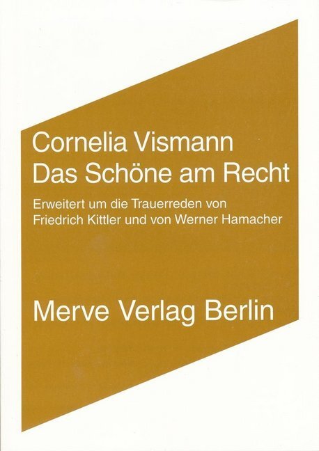 Cover: 9783883963037 | Das Schöne am Recht | Werner Hamacher (u. a.) | Taschenbuch | 64 S.