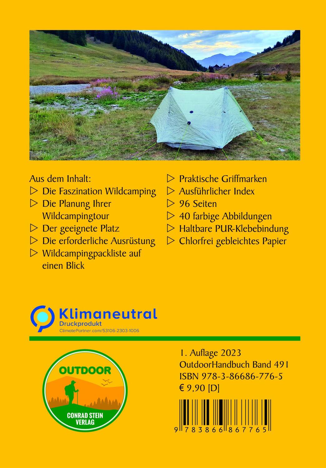 Rückseite: 9783866867765 | Wildcamping beim Bergwandern | Autark, legal und umweltfreundlich