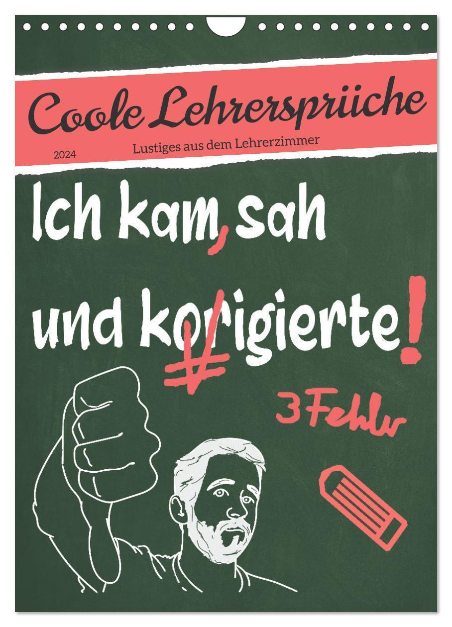 Cover: 9783675719392 | Coole Lehrersprüche (Wandkalender 2024 DIN A4 hoch), CALVENDO...