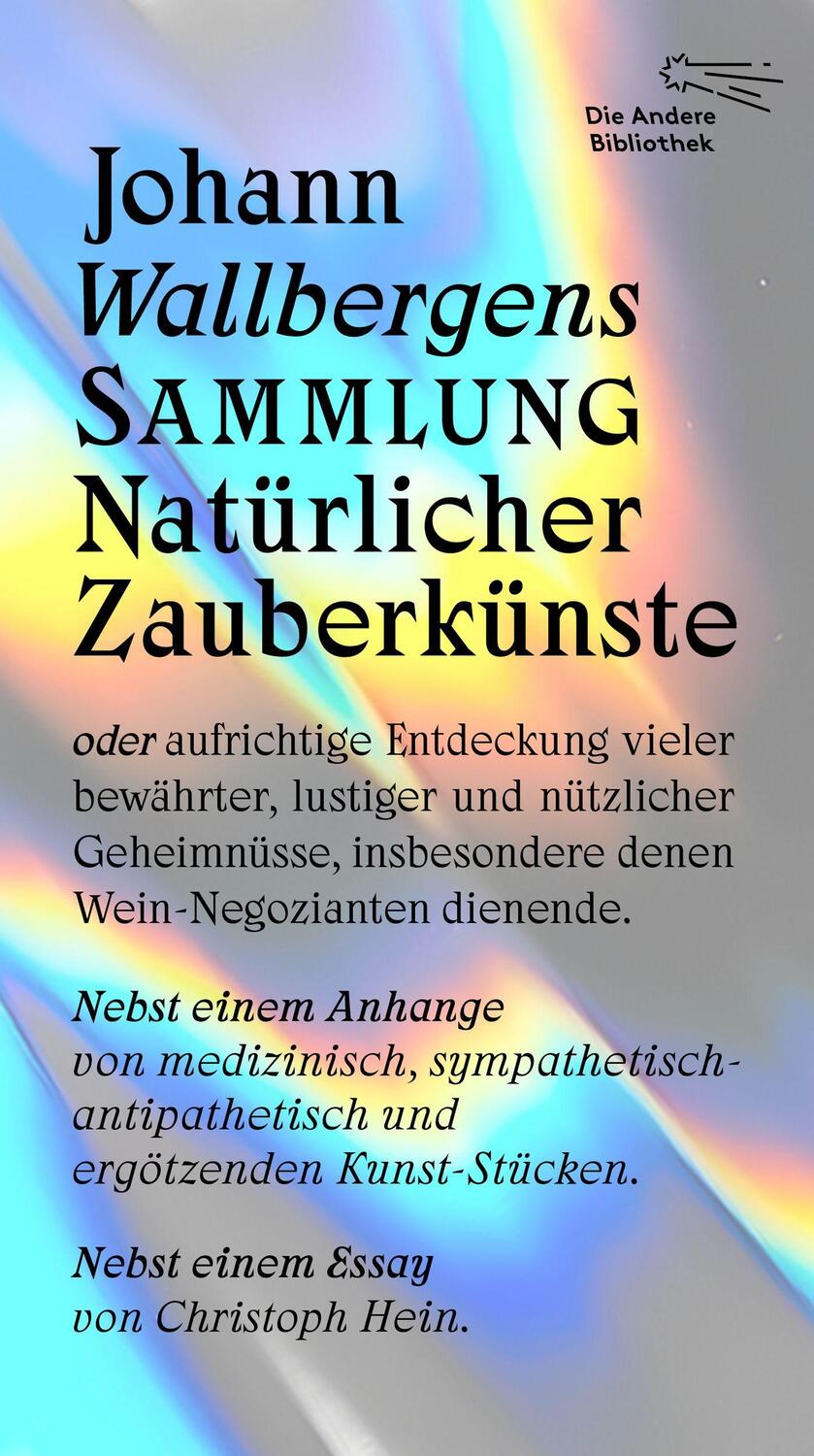 Cover: 9783847704485 | Johann Wallbergens Sammlung Natürlicher Zauberkünste | Buch | 608 S.