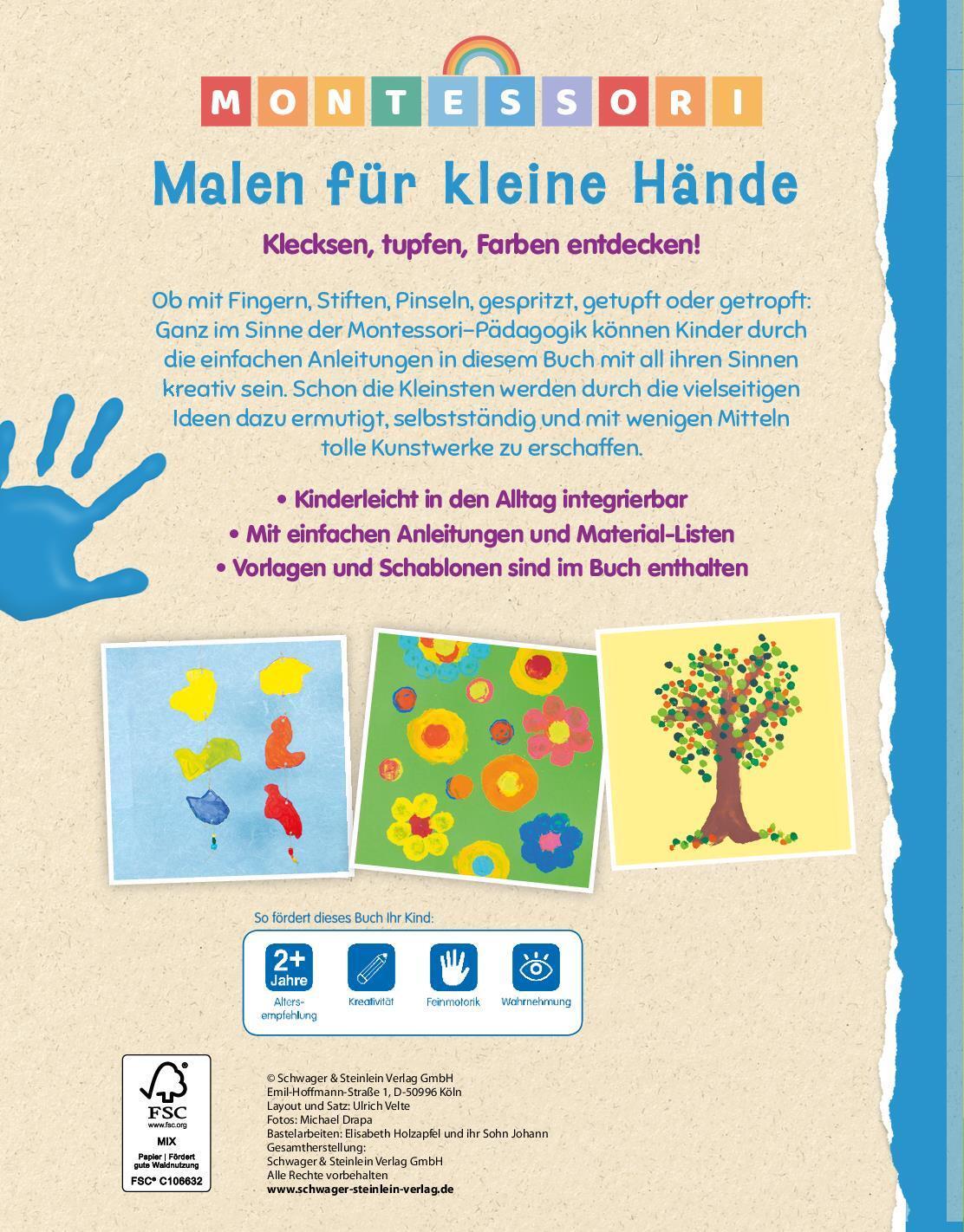 Rückseite: 9783849944889 | Montessori Malen für kleine Hände Ab 2 Jahren | Verlag (u. a.) | Buch