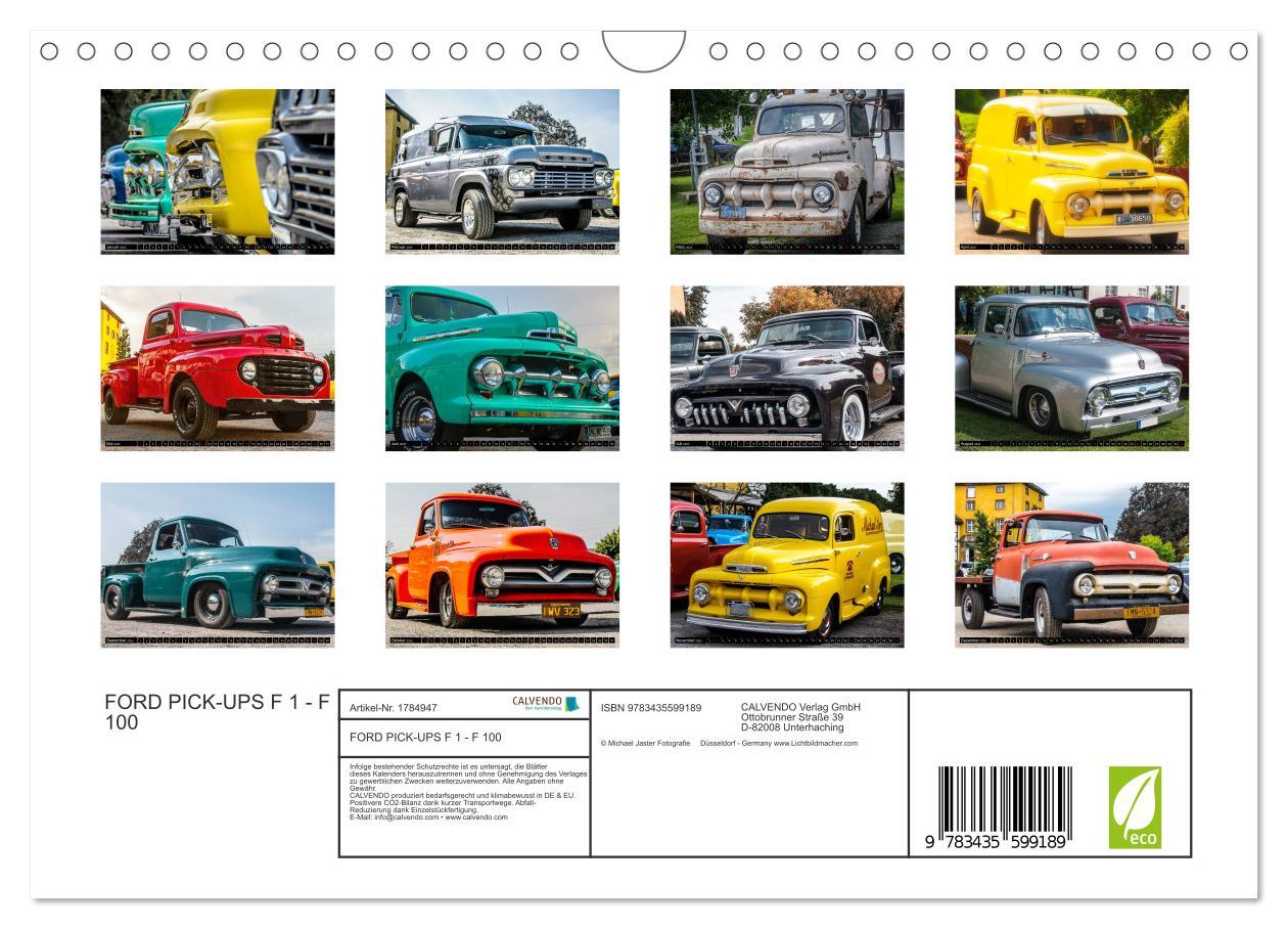 Bild: 9783435599189 | FORD PICK-UPS F 1 - F 100 (Wandkalender 2025 DIN A4 quer), CALVENDO...