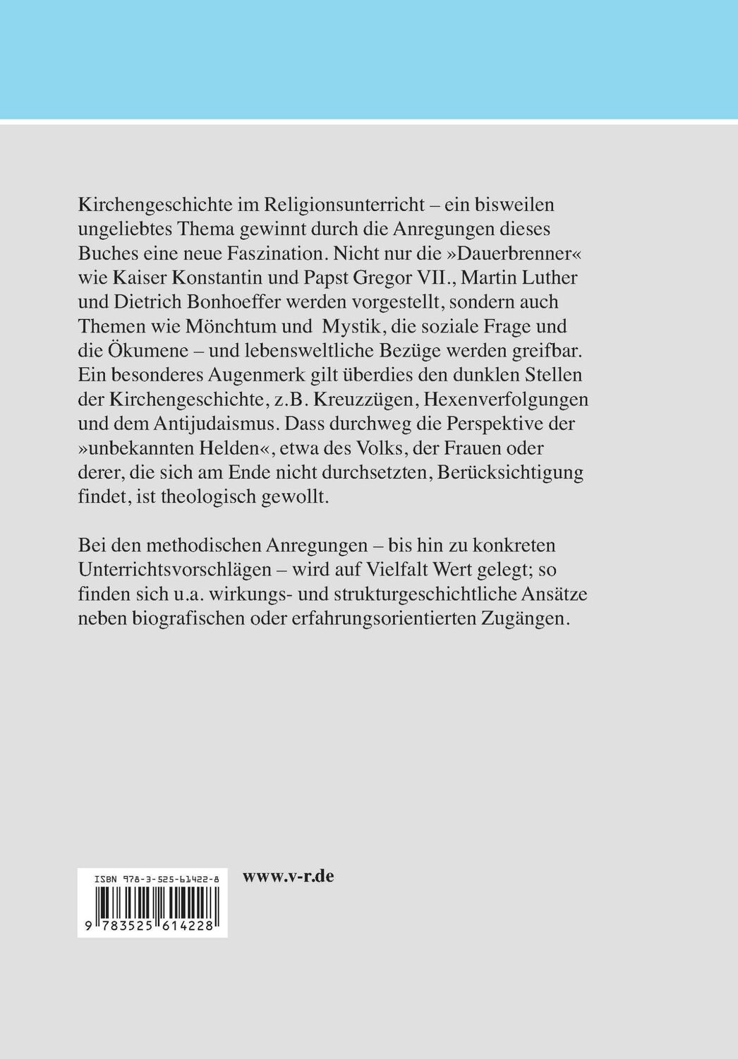 Rückseite: 9783525614228 | Kirchengeschichtliche Grundthemen | Rainer Lachmann (u. a.) | Buch