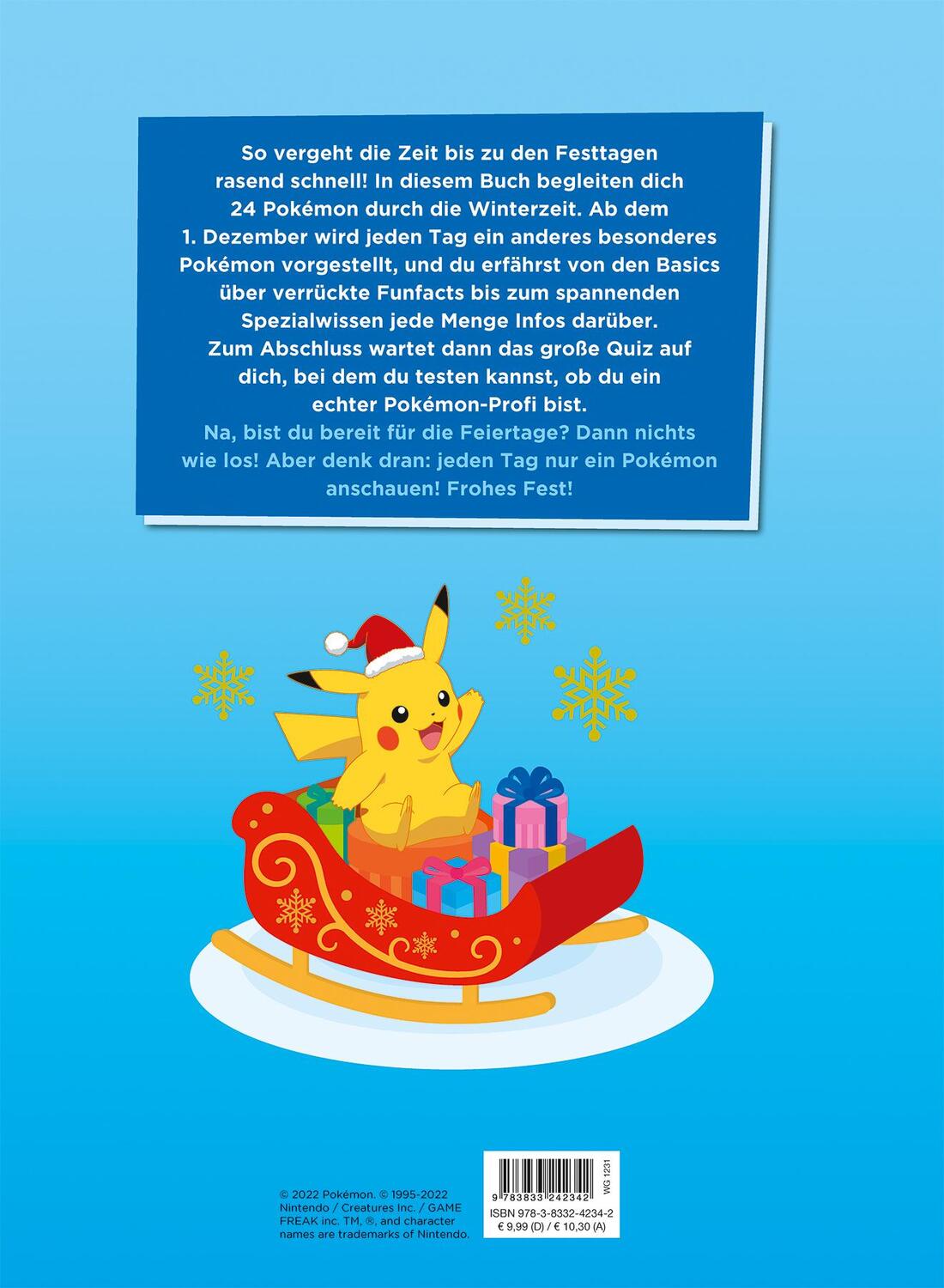 Rückseite: 9783833242342 | Pokémon - Frohes Fest! 24 Überraschungen für Pokémon-Fans | Weber