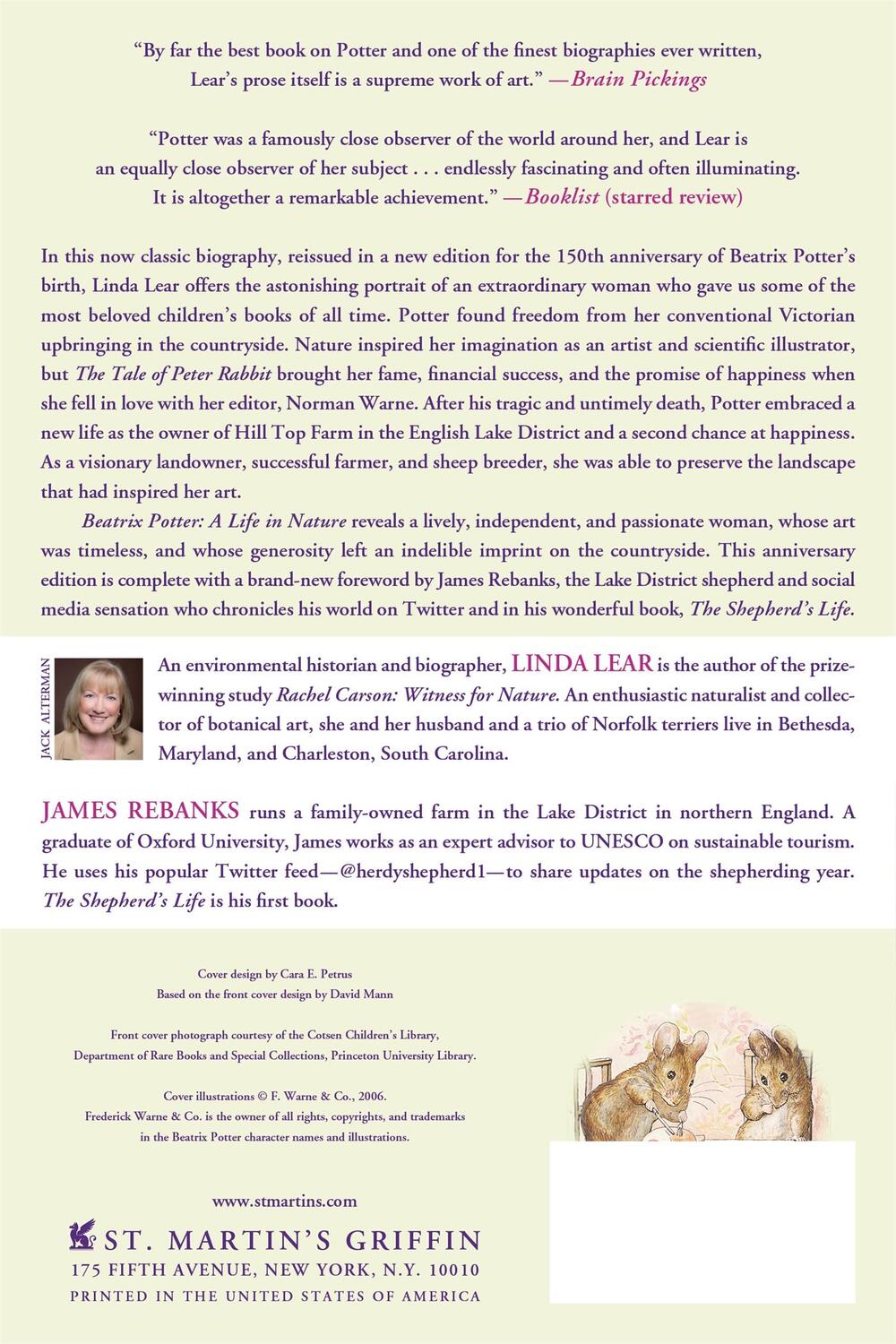 Rückseite: 9781250094193 | Beatrix Potter | A Life in Nature | Linda Lear | Taschenbuch | 2016