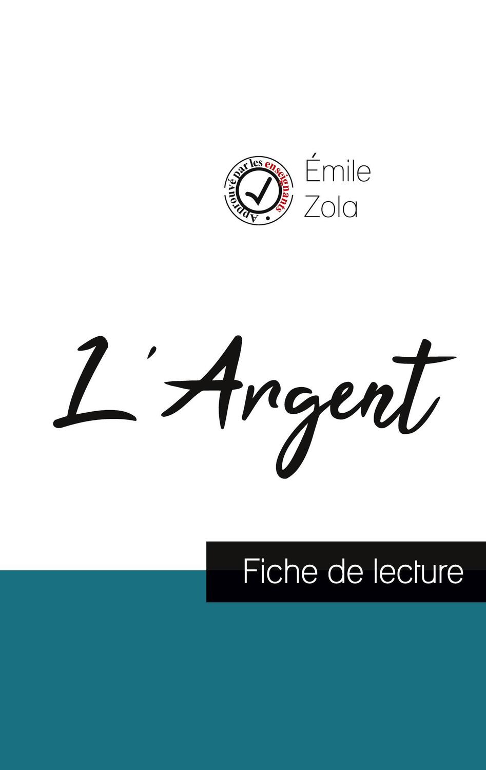 Cover: 9782759311033 | L'Argent de Émile Zola (fiche de lecture et analyse complète de...