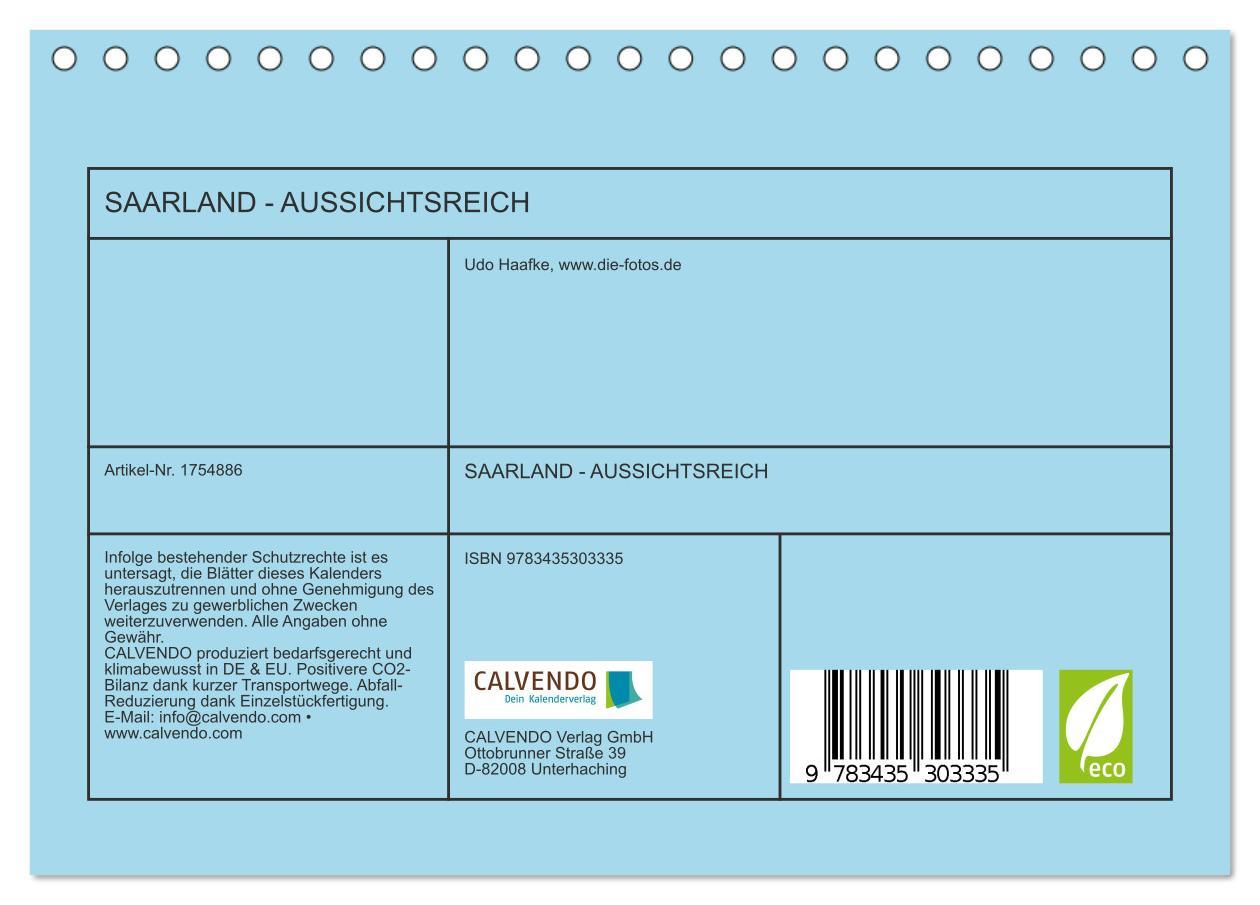 Bild: 9783435303335 | SAARLAND - AUSSICHTSREICH (Tischkalender 2025 DIN A5 quer),...