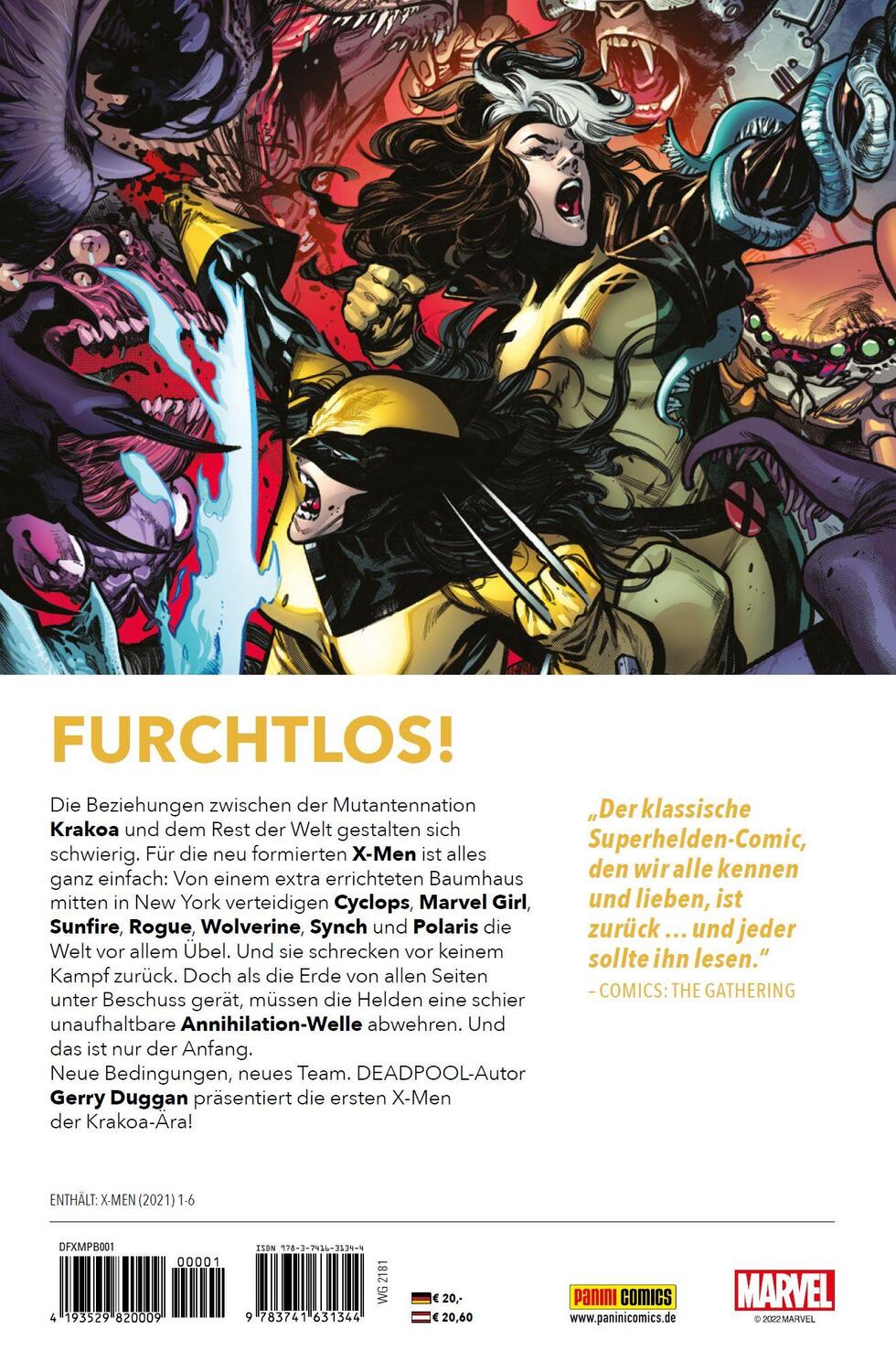 Rückseite: 9783741631344 | Die furchtlosen X-Men | Bd. 1: Den Sternen so nah | Duggan (u. a.)