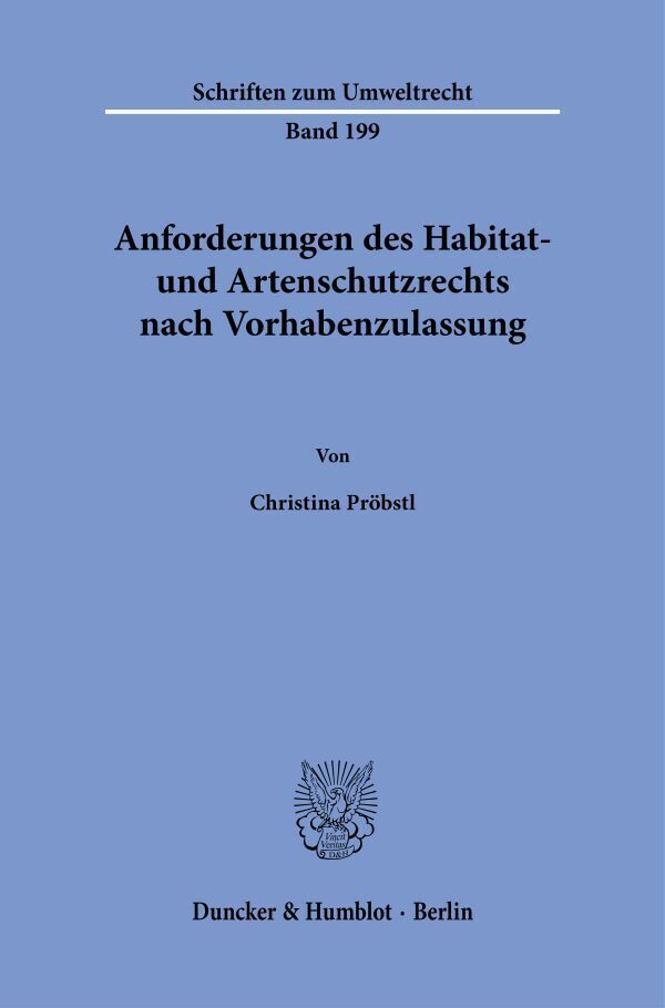 Cover: 9783428186273 | Anforderungen des Habitat- und Artenschutzrechts nach...