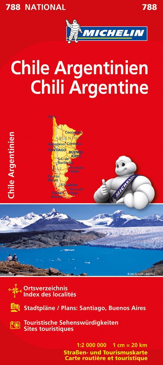 Cover: 9782067185623 | Michelin Nationalkarte Chile, Argentinien / Chili, Argentine 1 : 2...