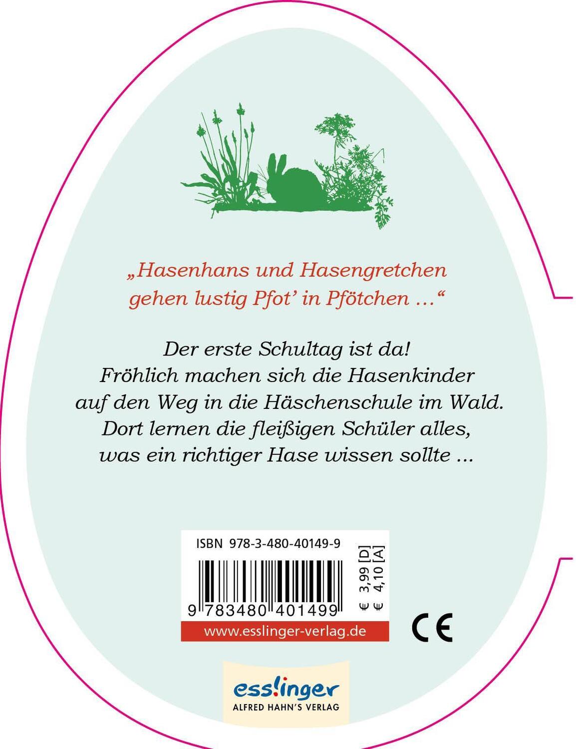 Rückseite: 9783480401499 | Die Häschenschule: Pappbilderbuch in Ei-Form | Albert Sixtus | Buch