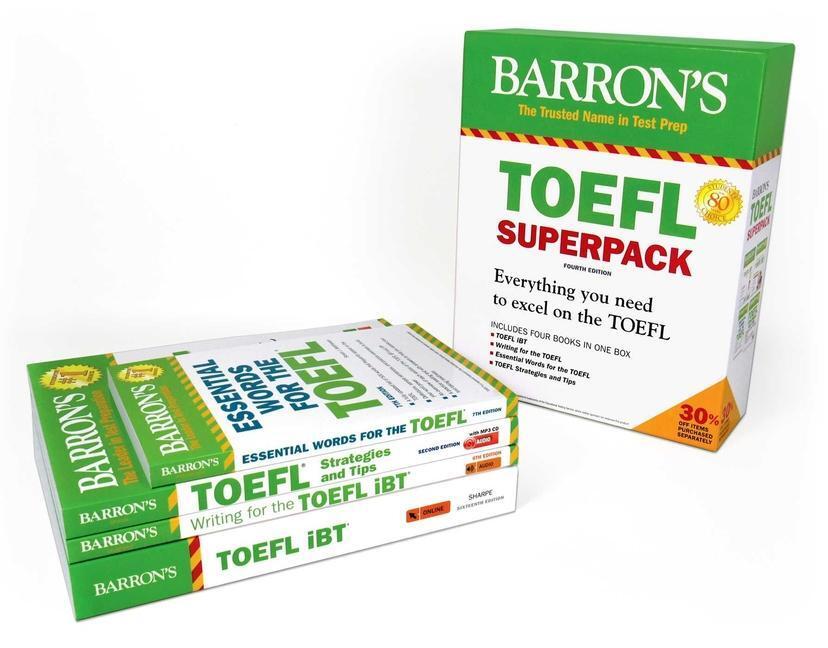 Cover: 9781438078847 | TOEFL IBT Superpack: 4 Books + Practice Tests + Audio Online | Buch
