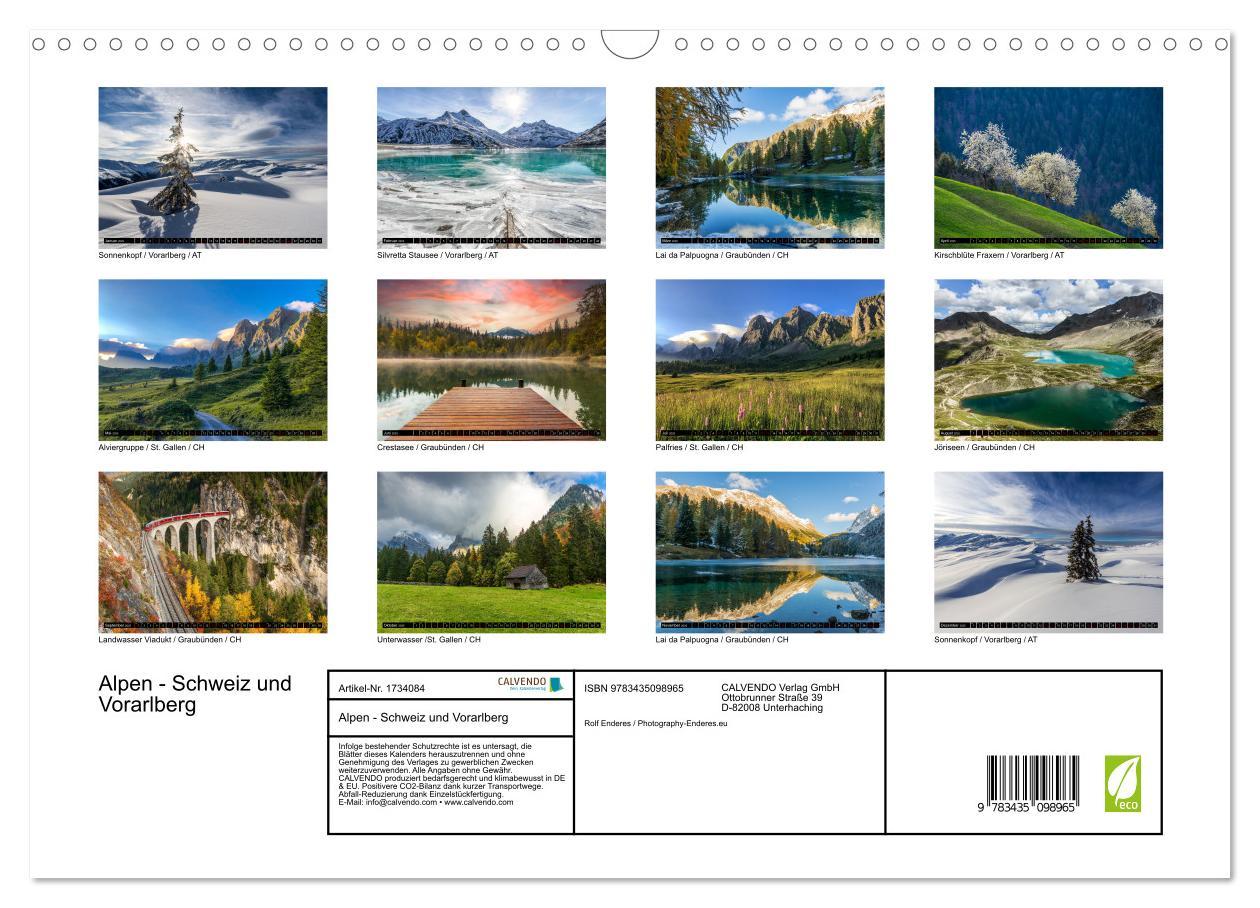 Bild: 9783435098965 | Alpen - Schweiz und Vorarlberg (Wandkalender 2025 DIN A3 quer),...