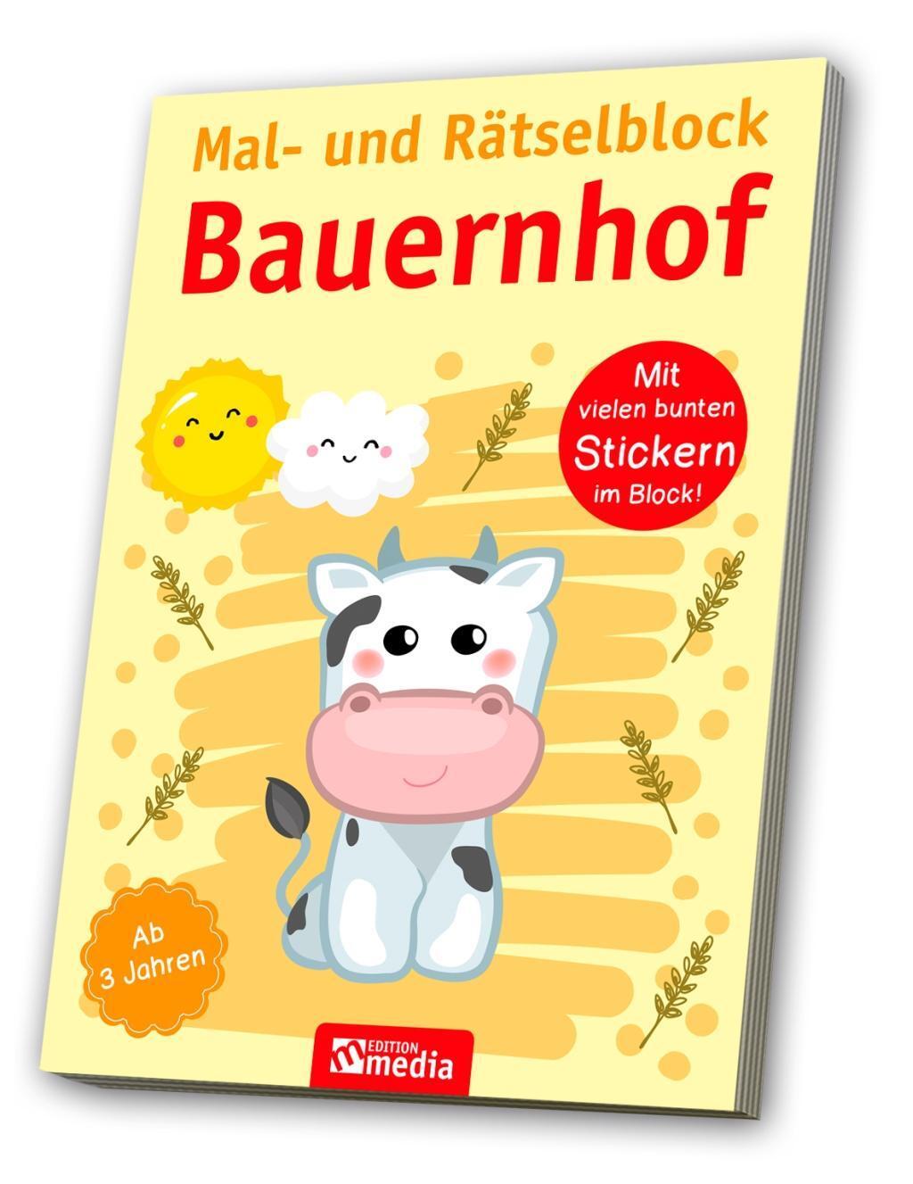 Cover: 4019393986996 | Mal- & Rätselblock Bauernhof | Mit Stickern | Taschenbuch | Deutsch